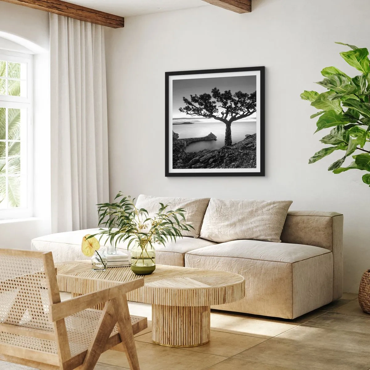 Poster in black frame - Quiet All Around - 50x50 cm