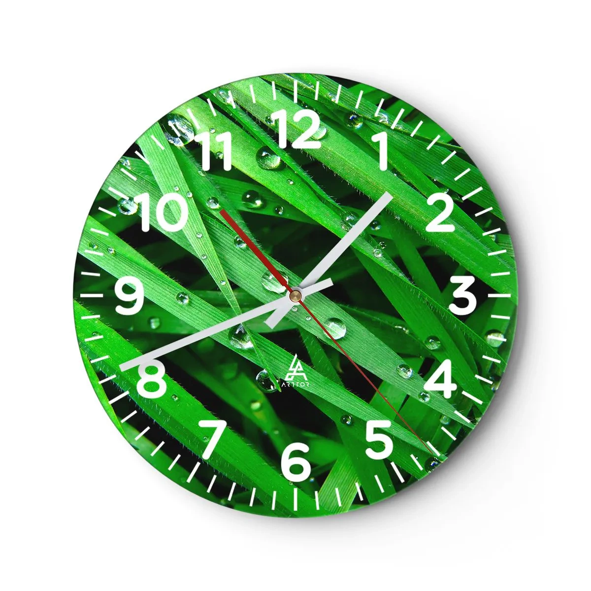 Wall clock - Clock on glass - Go Grren - 40x40 cm