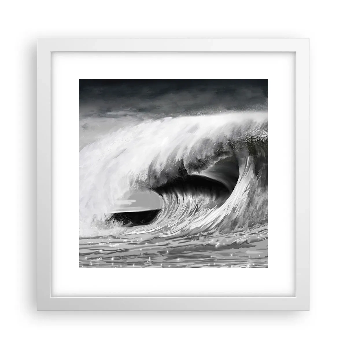 Poster in white frmae - Wrath of the Ocean - 30x30 cm