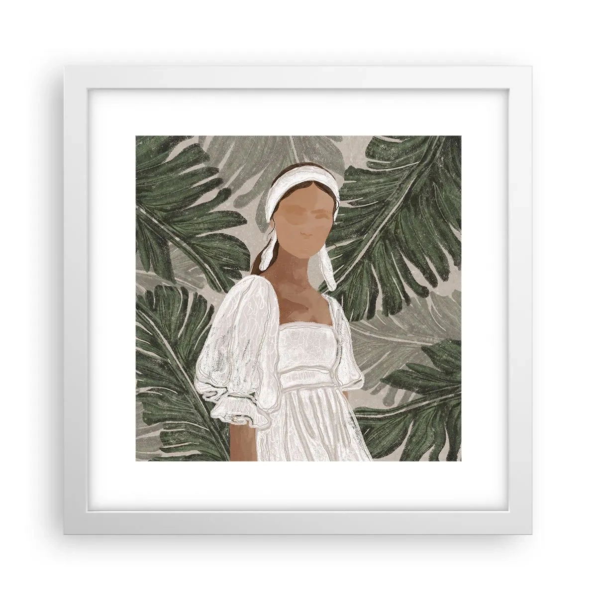 Poster in white frmae - Exotic Portrait - 30x30 cm