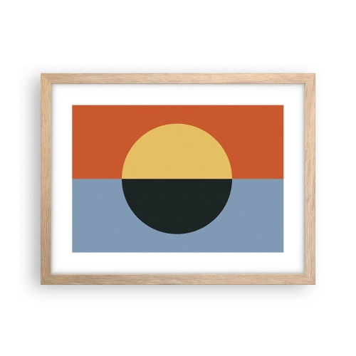 Poster in light oak frame - Composition of Warm and Cool - 40x30 cm