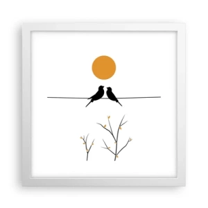 Poster in white frmae - Nightingale Evening - 30x30 cm