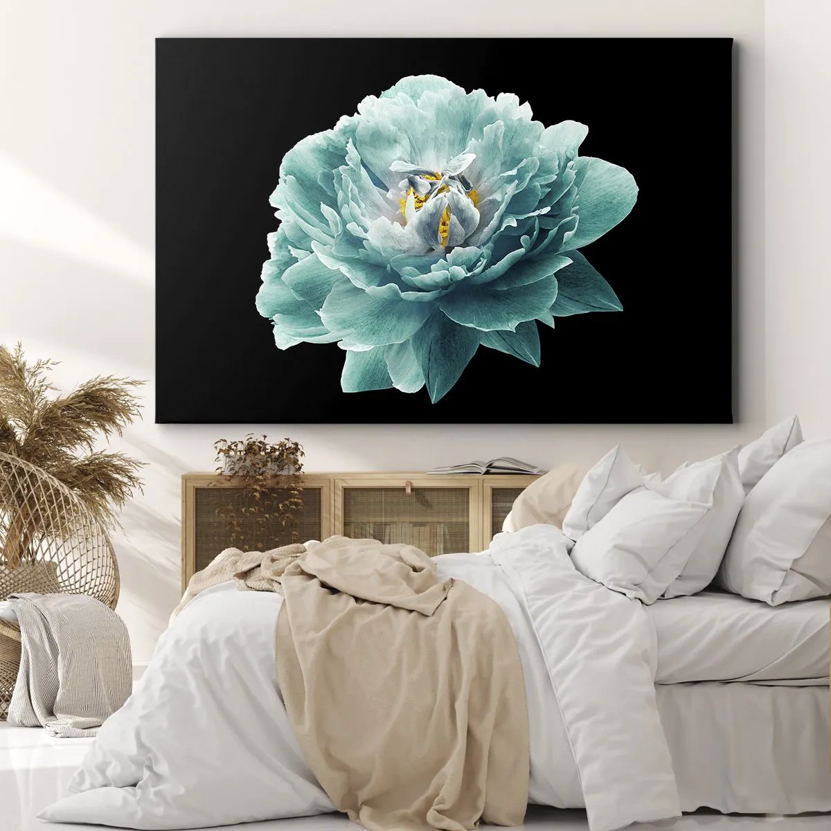 Canvas picture - Blue and Gold Petals - 120x80 cm