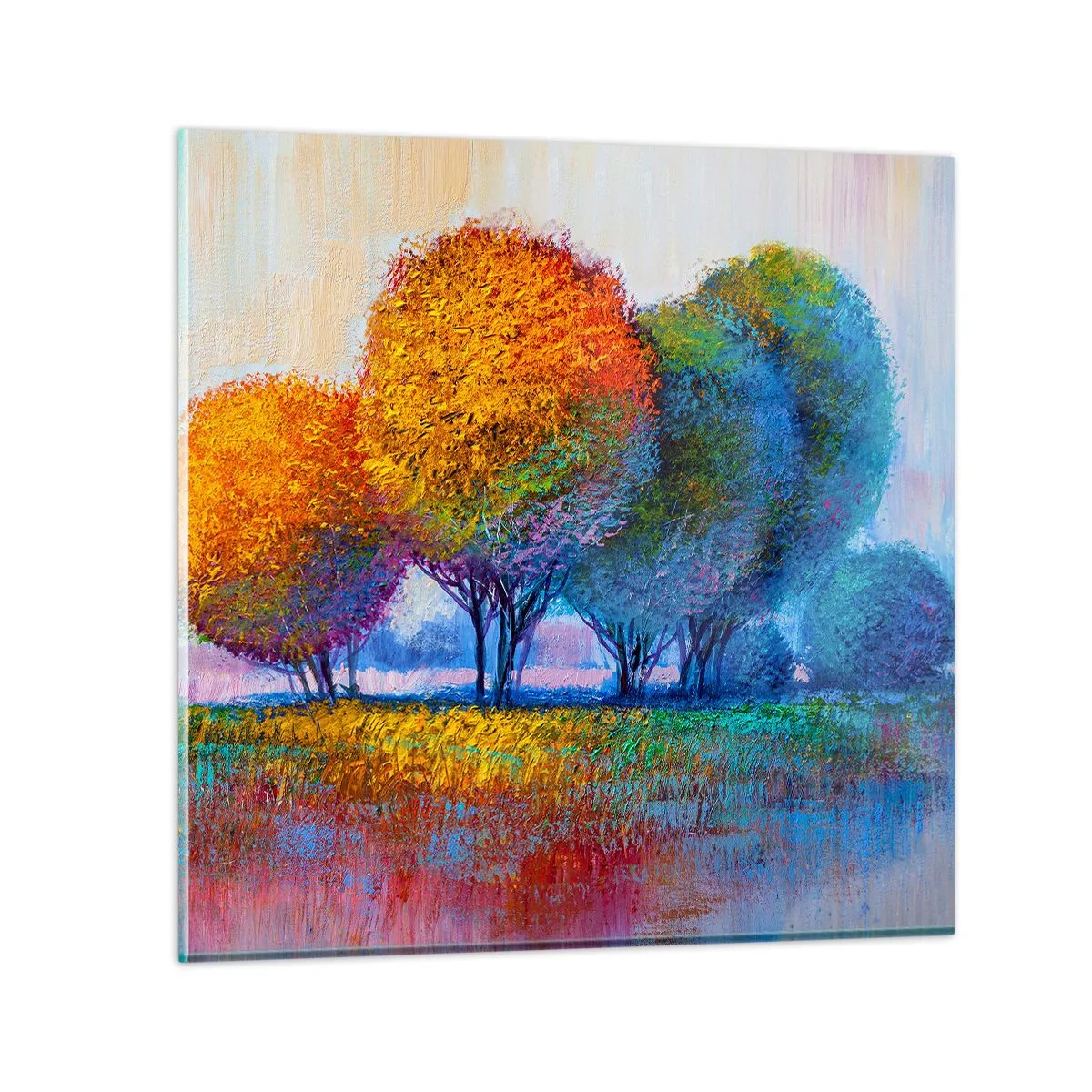 Glass picture - Cluster of Dashing Colours - 50x50 cm