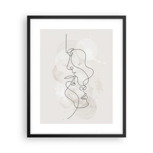 Poster in black frame - Tangled up in an Embrace - 40x50 cm