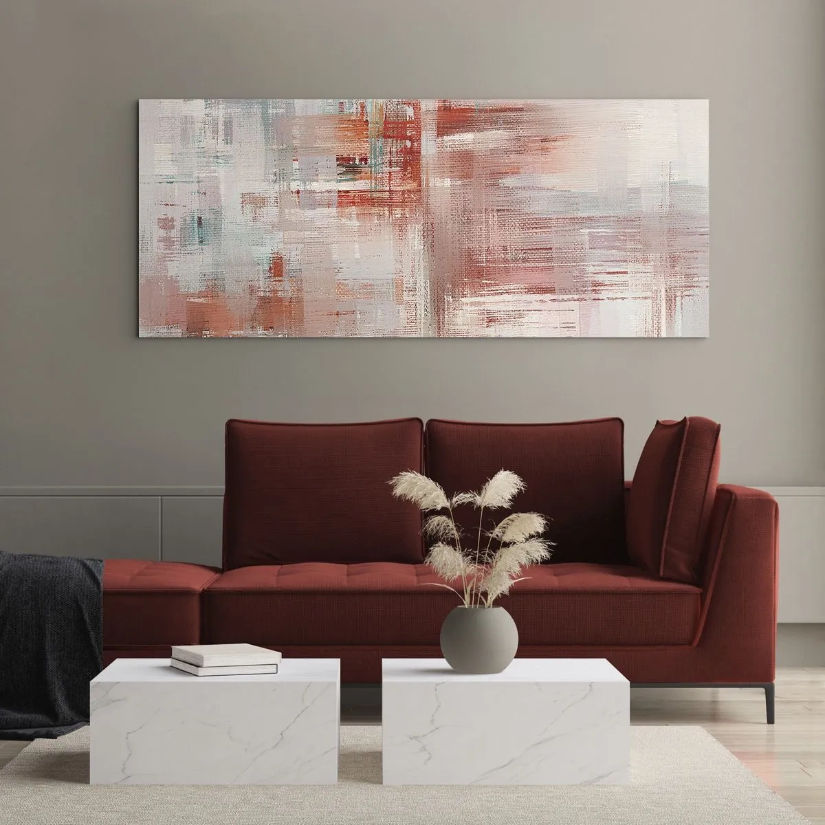 Glass picture - Foggy but Pink - 160x50 cm