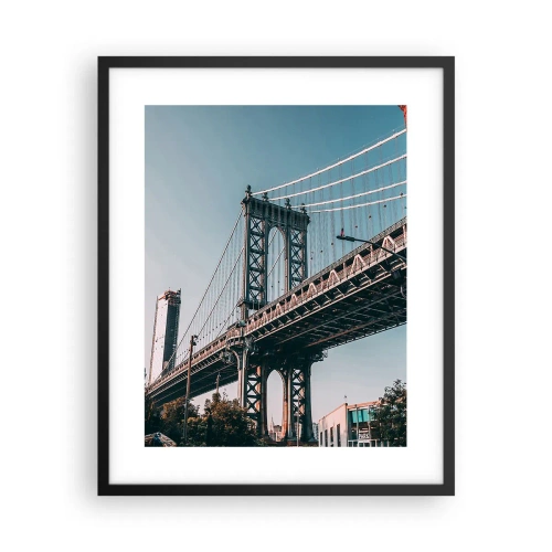 Poster in black frame - Over the City Waves - 40x50 cm