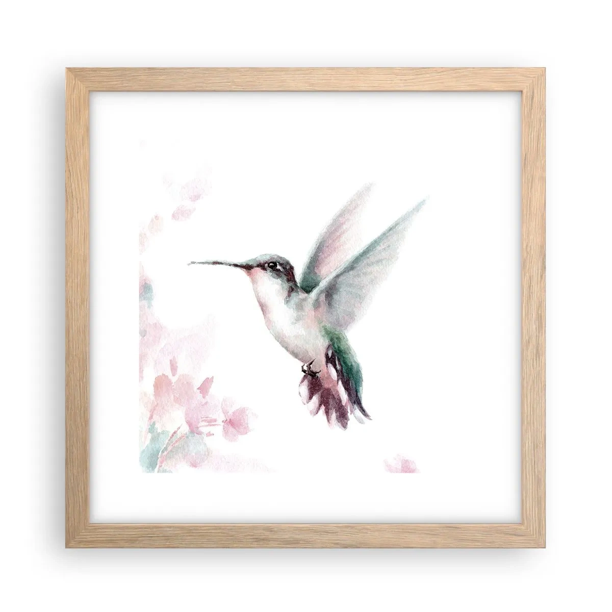 Poster in light oak frame - Stopped in Flutter - 30x30 cm