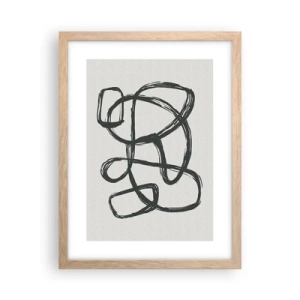 Poster in light oak frame - Abstract in Loops - 30x40 cm