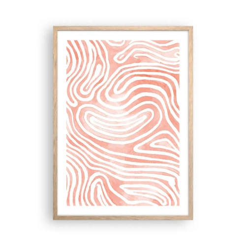 Poster in light oak frame - In a Coral Maze - 50x70 cm
