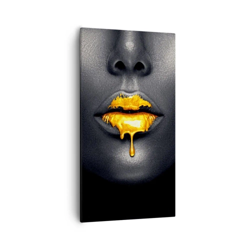 Canvas picture - Golden Lips - 55x100 cm