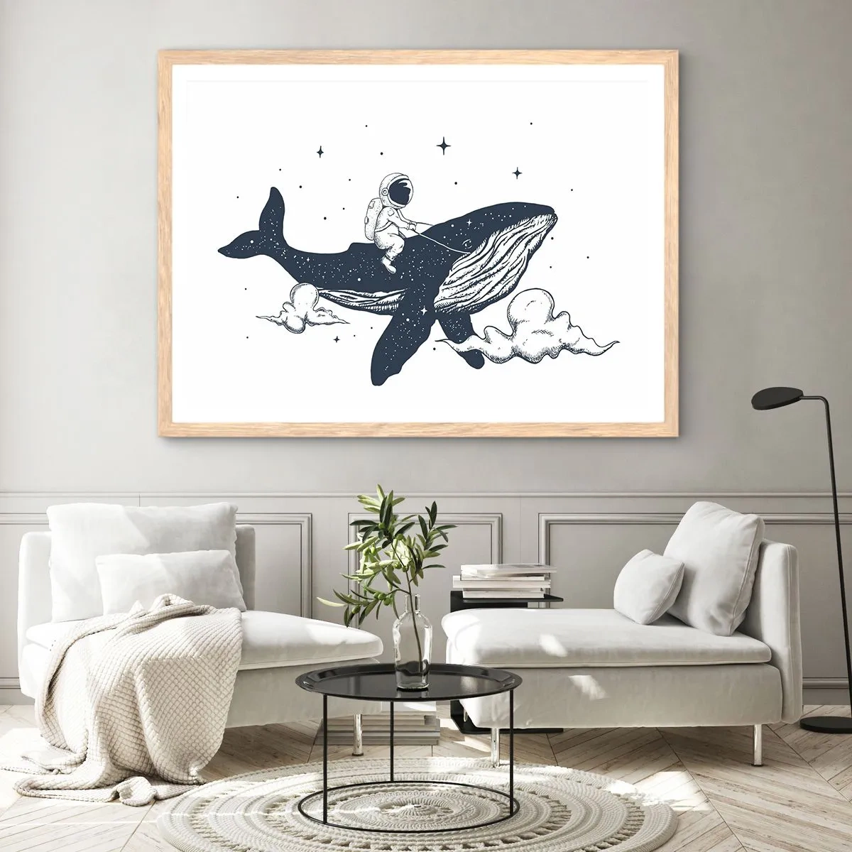 Poster in light oak frame - Space Adventure - 100x70 cm