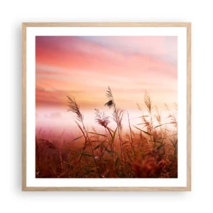 Poster in light oak frame - Blowing in the Wind - 60x60 cm
