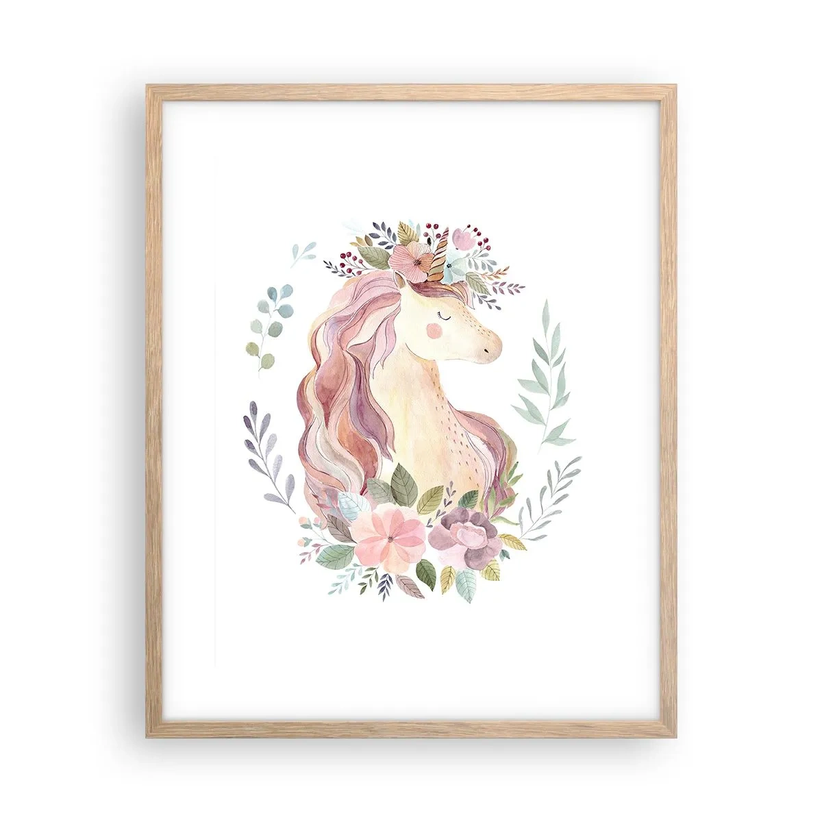 Poster in light oak frame - Invitation to the Fairytale World - 40x50 cm