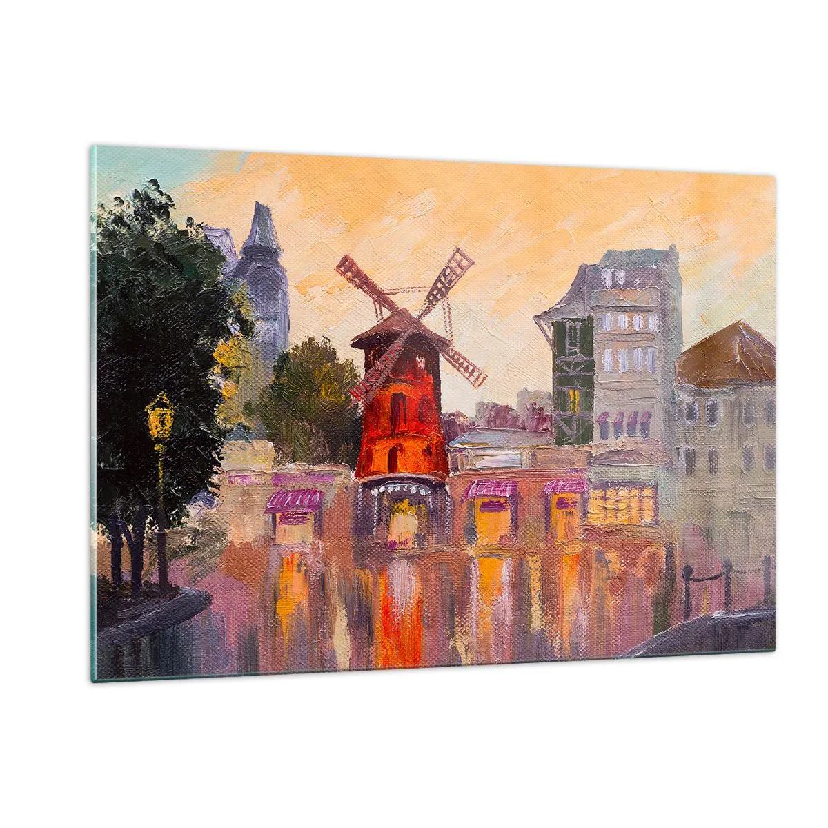 Glass picture - Icons of Paris - Moulin Rouge - 120x80 cm