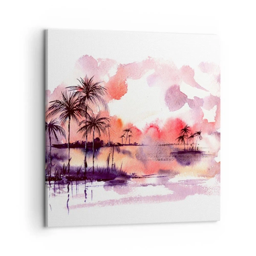 Canvas picture - Peace of Tropics in Red - 50x50 cm