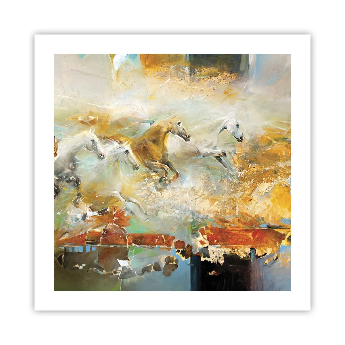 Poster - Gallopping through the World - 50x50 cm