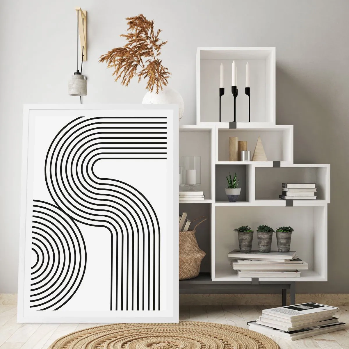 Poster in white frmae - On the Curve - 40x50 cm