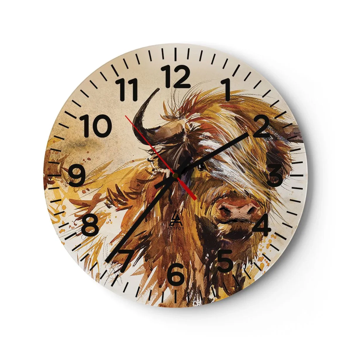 Wall clock - Clock on glass - Pride of a Hunter - 30x30 cm