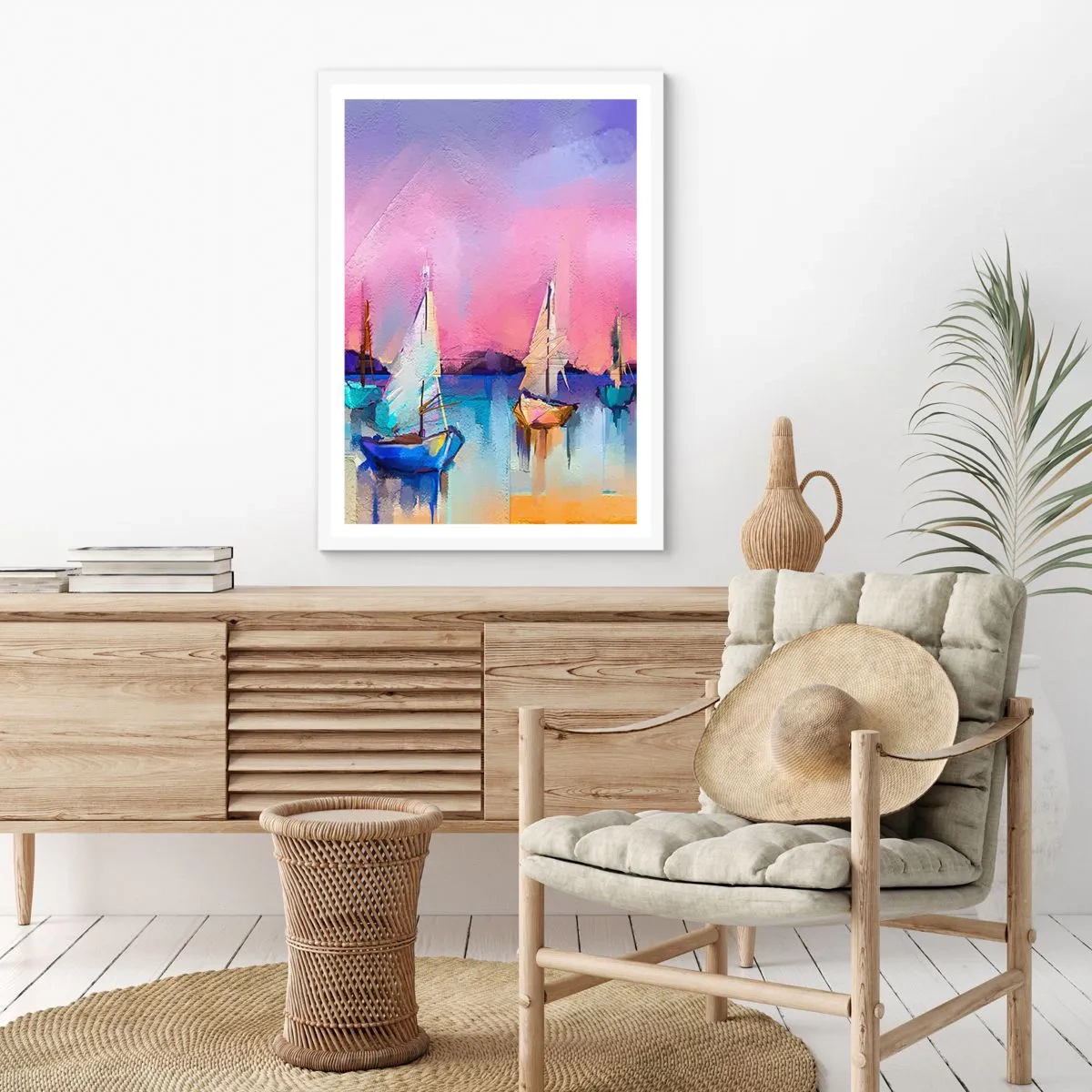 Poster in white frmae - Direction: High Sees - 30x40 cm