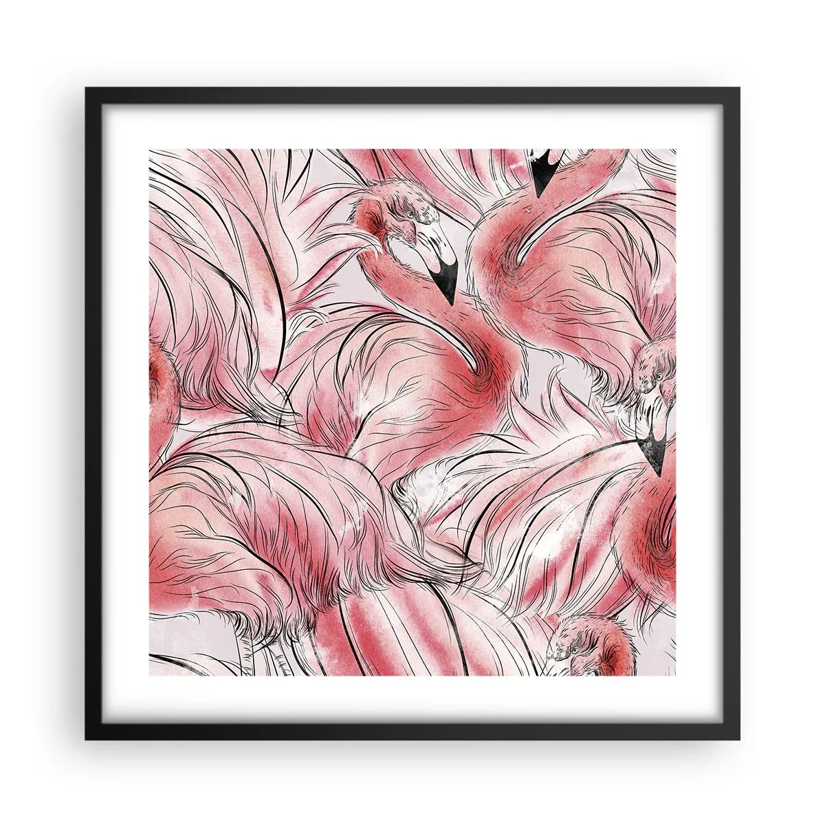 Poster in black frame - Bird Corps de Ballet - 50x50 cm