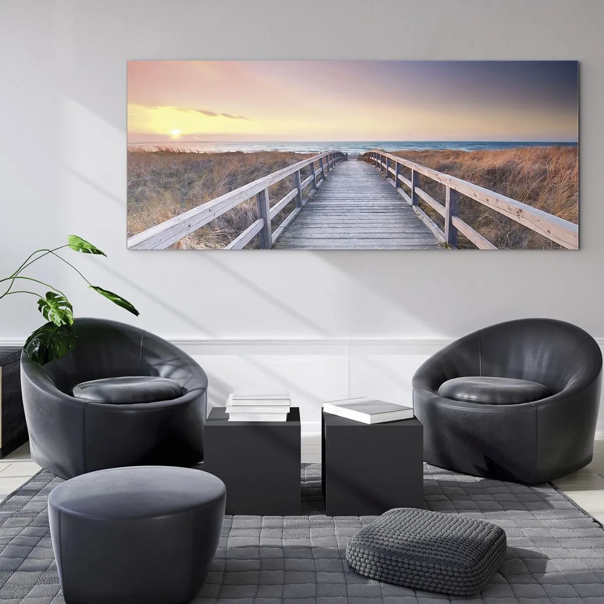 Glass picture - Baltic Evening Aurora - 90x30 cm