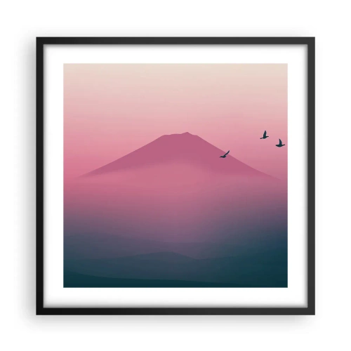 Poster in black frame - Wanderers above Clouds - 50x50 cm