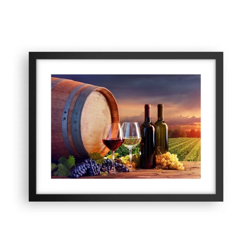 Poster in black frame - Here Life Is Full of Flavour - 40x30 cm