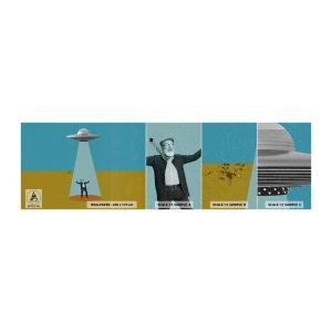 Photo Wallpaper Sample Self-Adhesive Deluxe Sticker - Close Encounter - Ufo, Modern Art, Surrealism - 100x30 cm