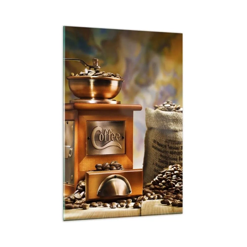 Glass picture - Grains Crunching, Grinder Rumbling - 80x120 cm