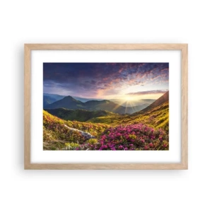 Poster in light oak frame - Freshness of Mountain Morning - 40x30 cm