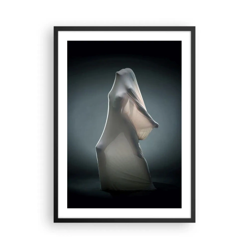 Poster in black frame - A figure hidden under a transparent material in a dark background - 50x70cm - Hidden Desires - Modern wall decoration for the living room and bedroom ARTTOR