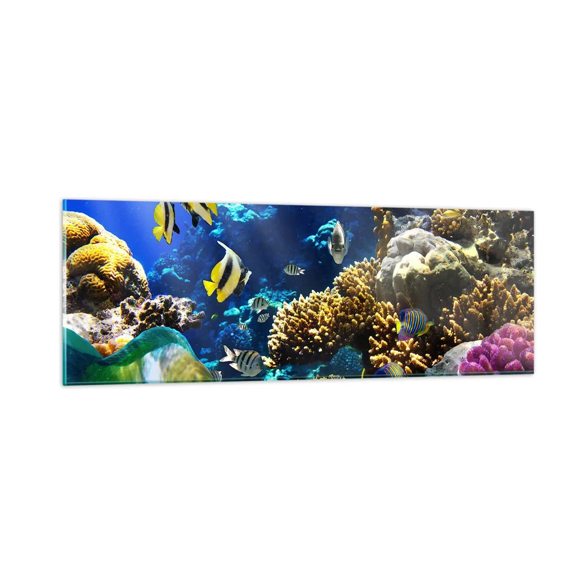 Glass picture - Big Traffic to Holiday Destination - 90x30 cm