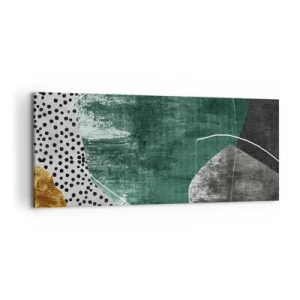 Canvas picture - Colourful Abstract with a Golden Petal - 100x40 cm