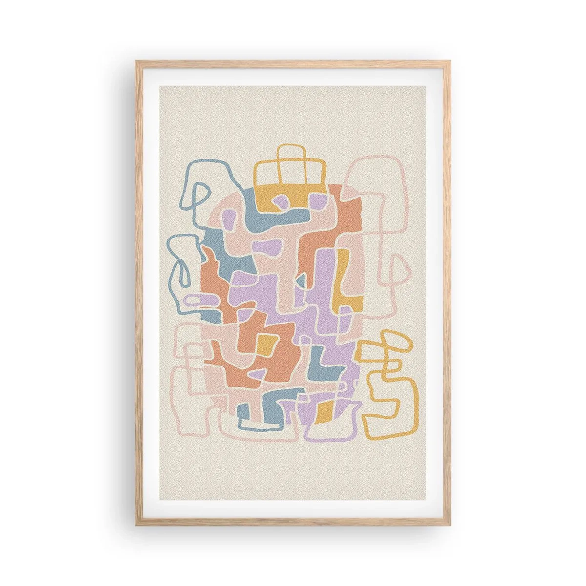 Poster in light oak frame - Maze - Joyful Adventure - 61x91 cm