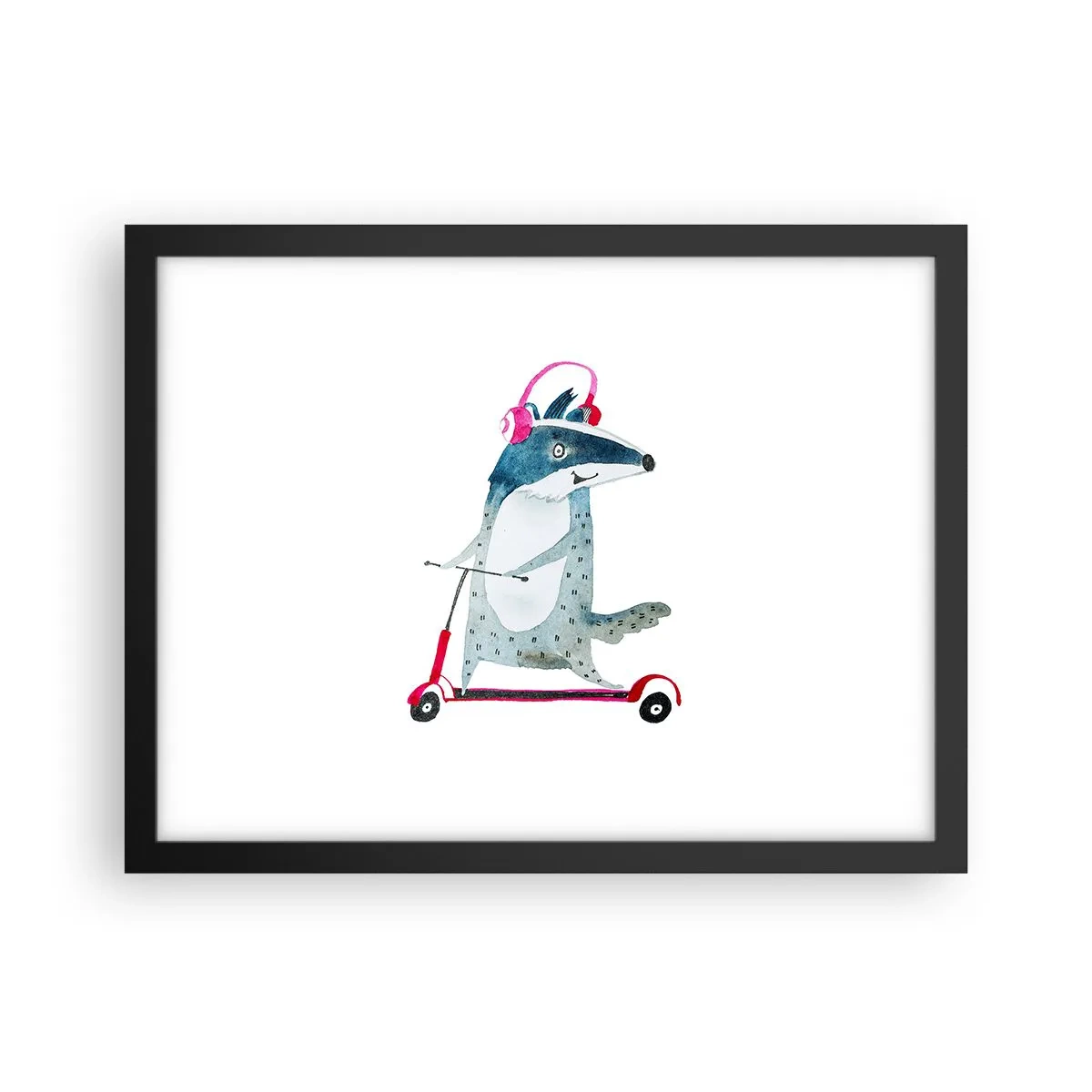 Poster in black frame - Joys of a Badger - 40x30 cm