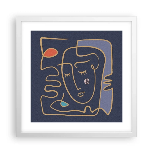 Poster in white frmae - Deeply In Thoughts - 40x40 cm