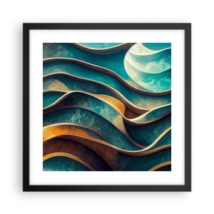 Poster in black frame - Meanderings of Blue - 40x40 cm