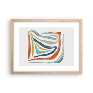 Poster in light oak frame - Abstract with a Friendly Smile - 40x30 cm