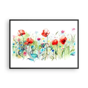 Poster in black frame - Meadow in May - 100x70 cm