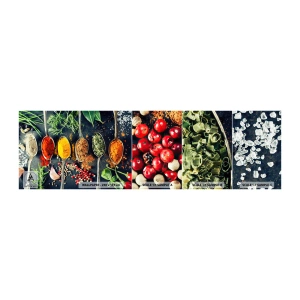 Photo Wallpaper Sample Standard Eco - Culinary Magic - Spices, Herbs, Kitchen - 100x30 cm