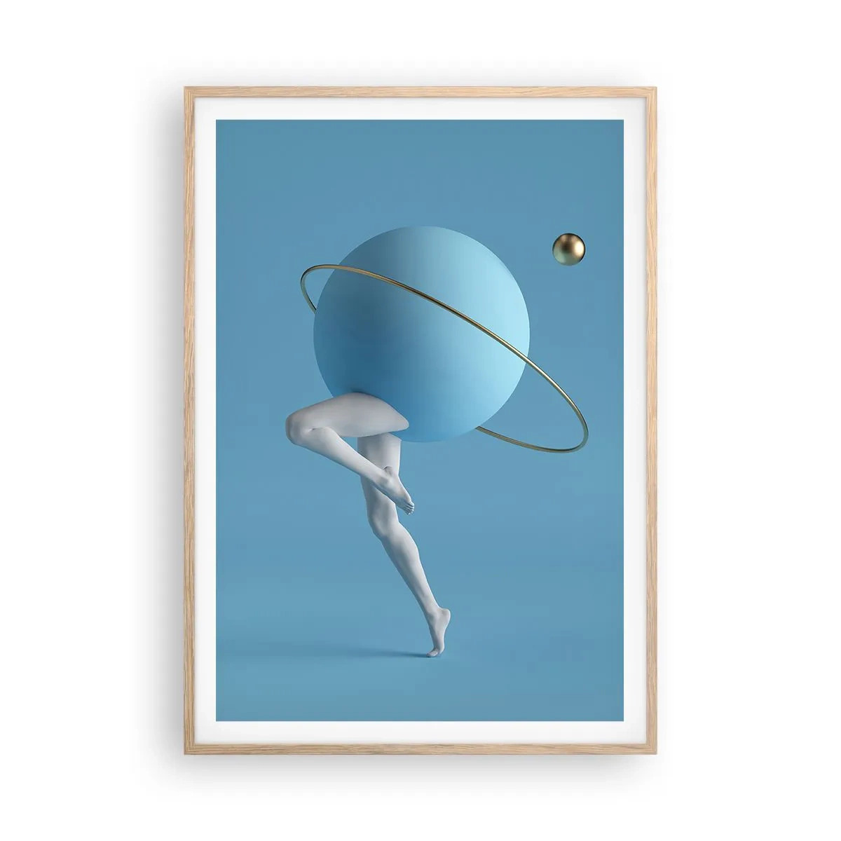 Poster in light oak frame - And Planets Are Going Crazy - 70x100 cm