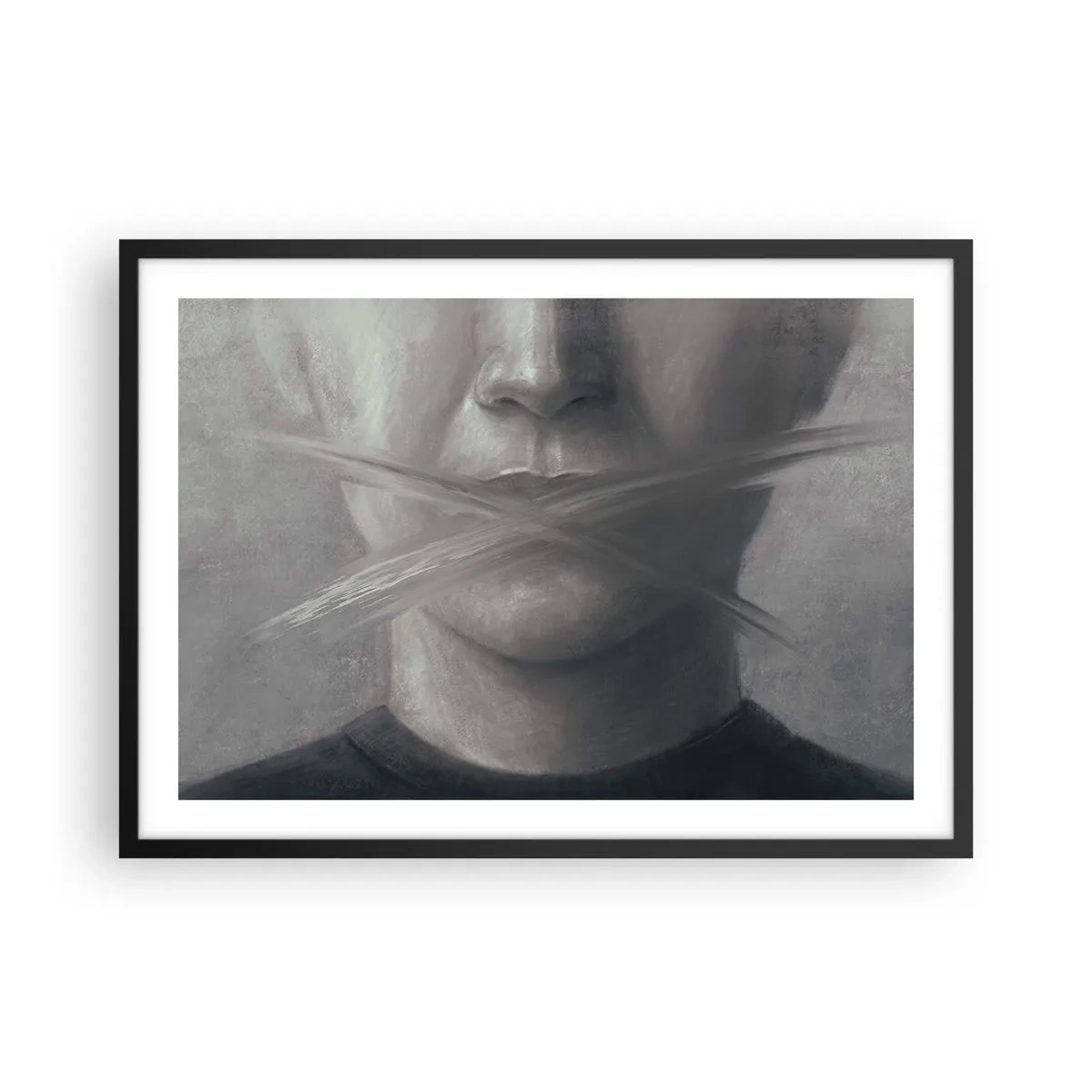 Poster in black frame - Not a Word - 70x50 cm