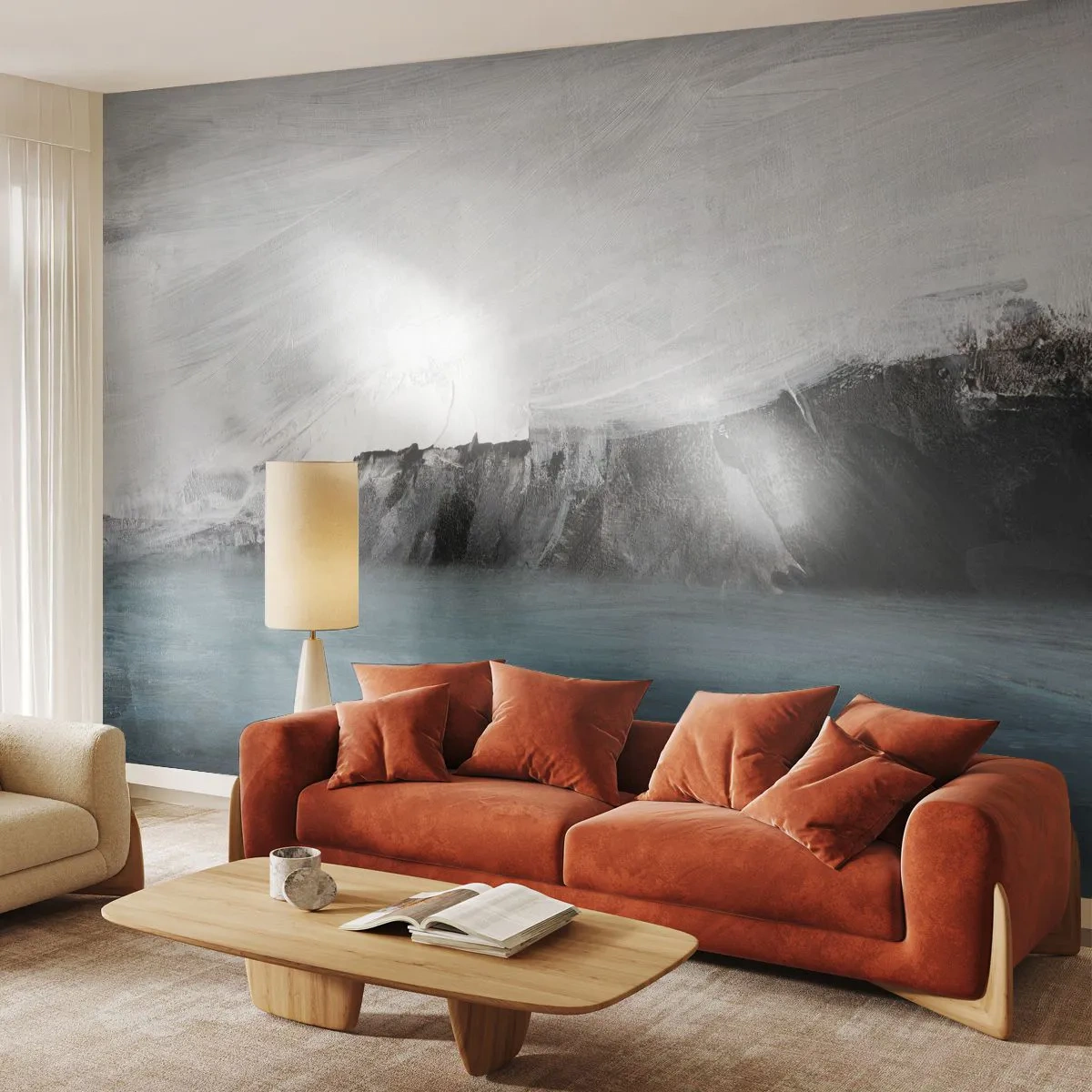 Photo Wallpaper Premium Sand - Water-Earth: Clash of Elements - Coast, Landscape, Sea - 100x70 cm