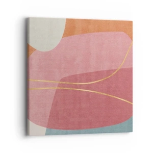 Canvas picture - Pastel Composition with a Golden Note - 40x40 cm