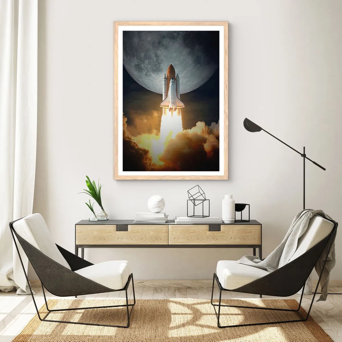 Poster in light oak frame - Beginning of Unearthly Adventure - 40x50 cm
