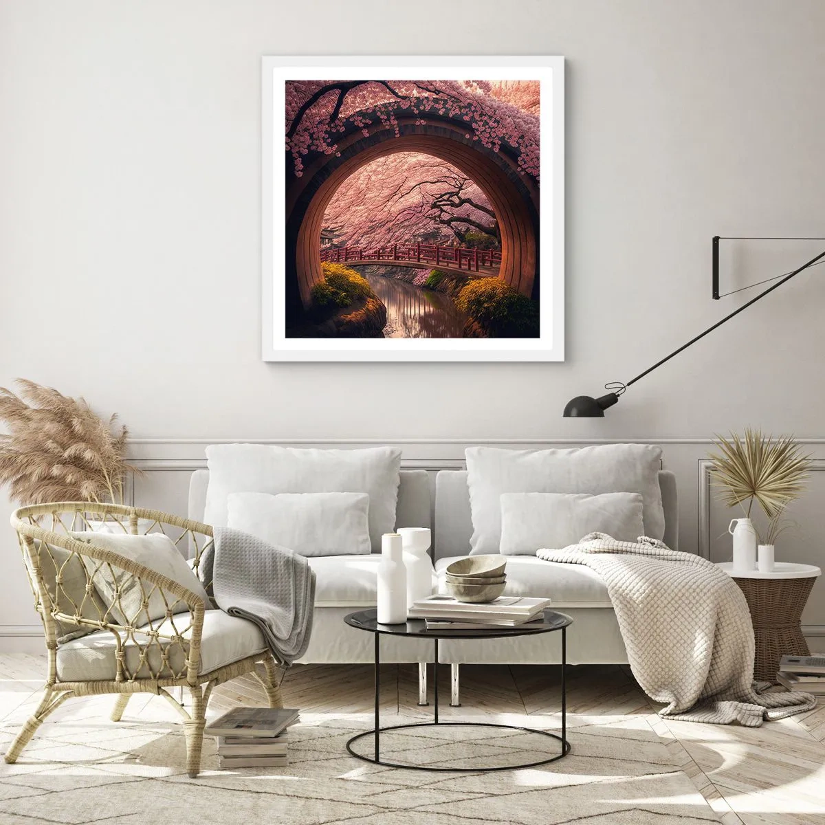 Poster in white frmae - Japanese Spring - 30x30 cm