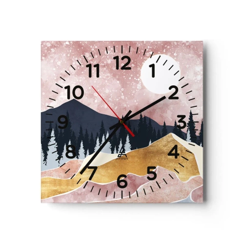 Wall clock - Clock on glass - Night Guard - 40x40 cm