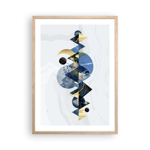 Poster in light oak frame - Geometrical Landscape - 50x70 cm