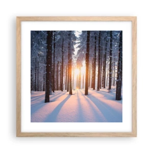 Poster in light oak frame - Clearly Black on White - 40x40 cm